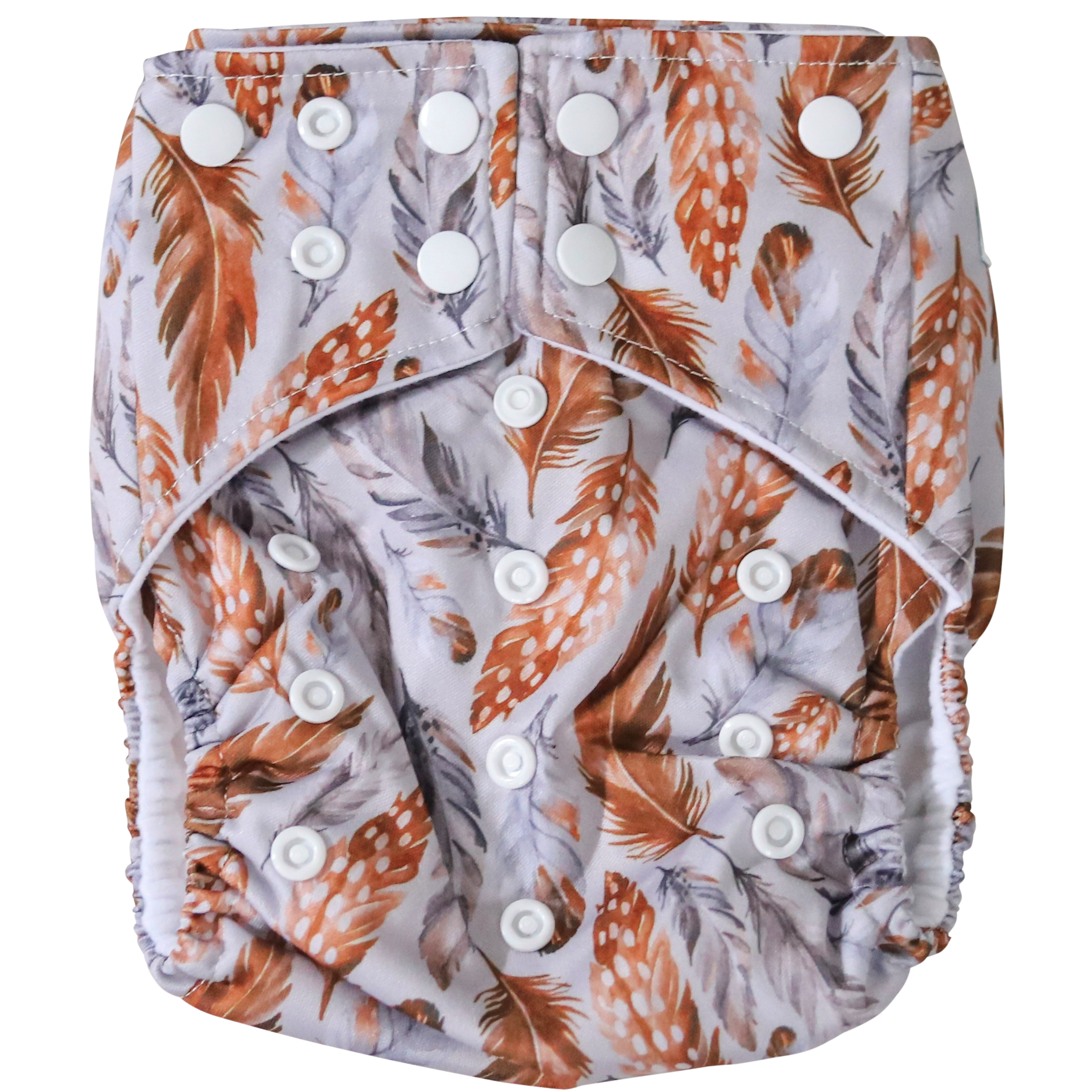 Boho Feathers OSFM Nappy - Boho Babes Cloth Nappies