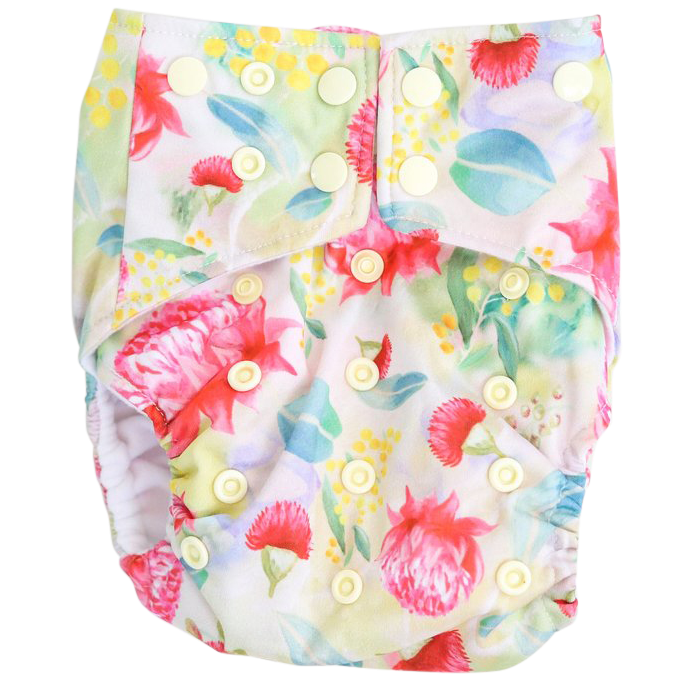 Bush Floral OSFM Nappy - Boho Babes Cloth Nappies