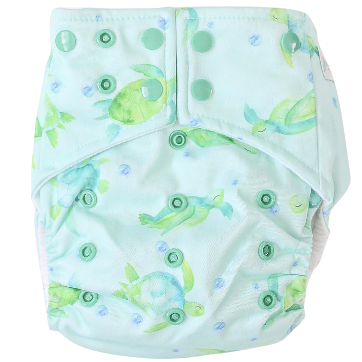 Turtles OSFM Nappy - Boho Babes Cloth Nappies