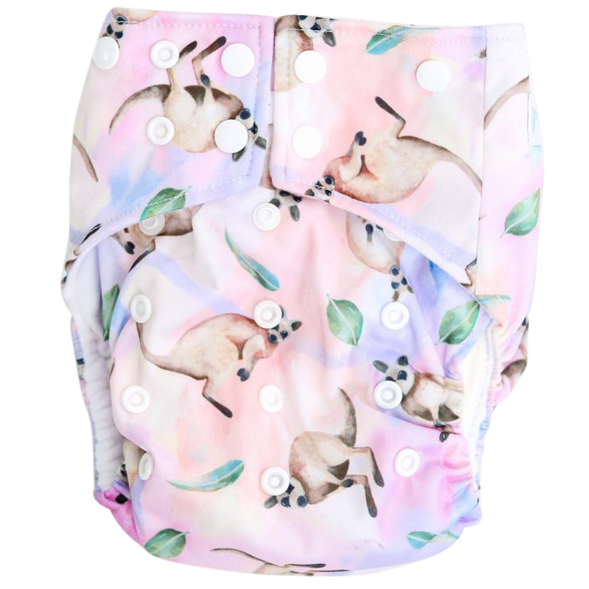 Waltzing Wallabies OSFM Nappy - Boho Babes Cloth Nappies